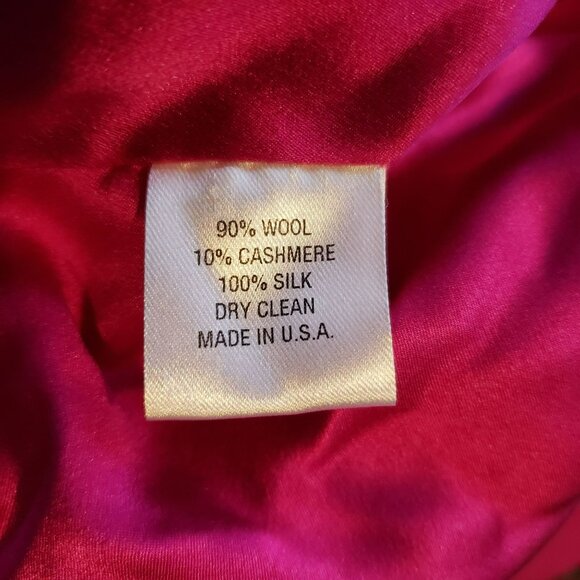 NEW Sergio Hudson Peony Magenta Pink Draped Cropped Wool Cashmere Jacket Fun - Picture 8 of 15